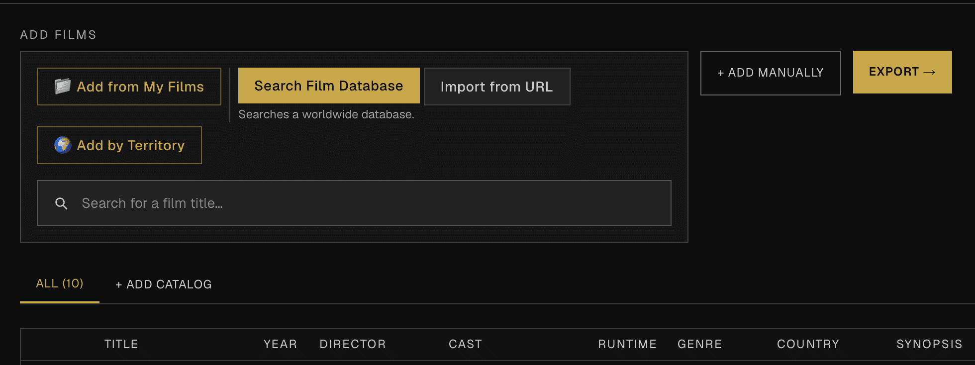 Catalog Builder interface